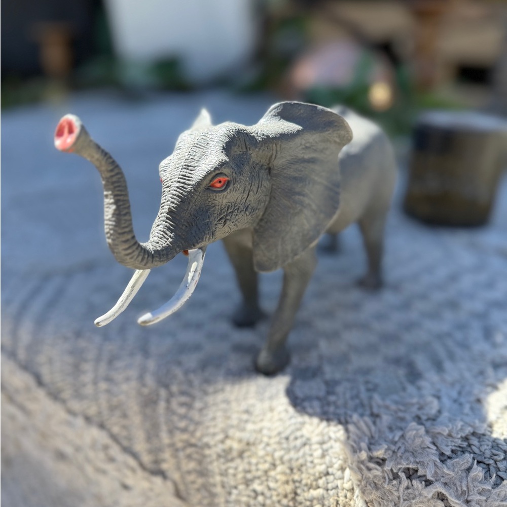 90s vintage imaginarium Gray Elephant rubber Figurine toy